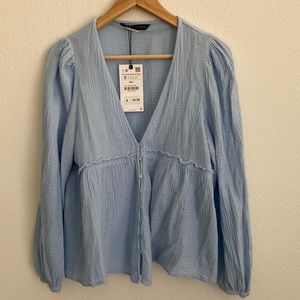 Zara button front peplum